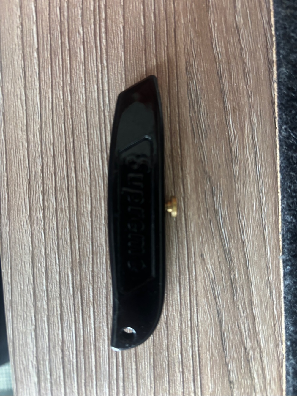 Supreme Box Cutter Key Chain Black Mini Knife Keychain with Gold Accent